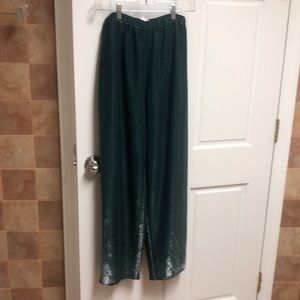 Sally lapointe Emerald/Silver relax pants with lining .$ 890.00 Sizes 4 and 8.